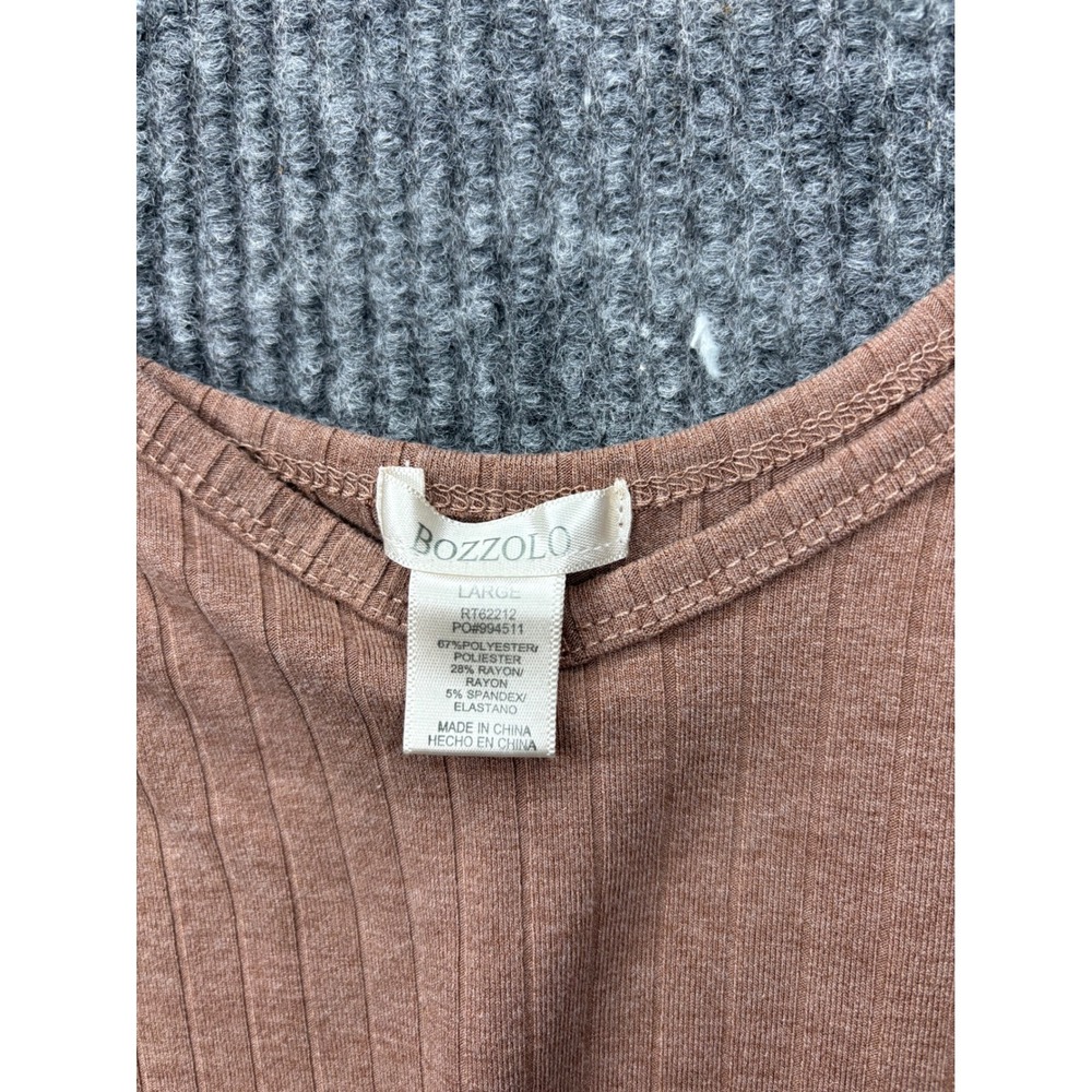 Bozzolo Ribbed V-Neck Camisole cropped Tank Top Large RT62212 - Picture 5 of 5